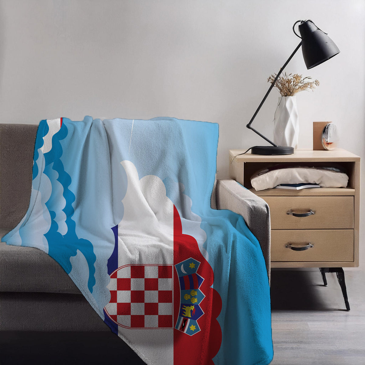 Croatia Day Clouds Blankets & Throws | Soft Premium Blankets | City Posters Plus