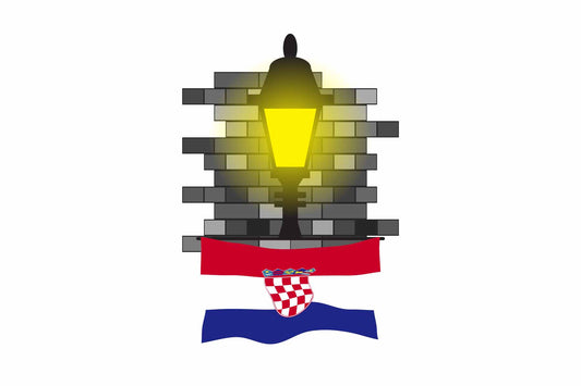 Croatia Town Street Lamp Bricks Sticker & Magnet