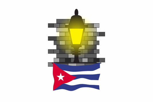 Cuba Town Street Lamp Bricks Sticker & Magnet