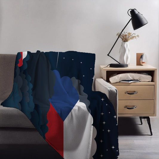 Czech Republic Night Clouds Blankets & Throws | Premium Soft Blankets | City Posters Plus