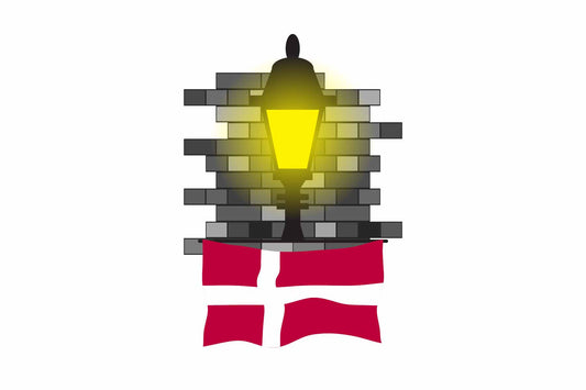 Denmark Town Street Lamp Bricks Sticker & Magnet