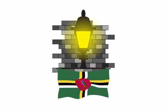 Dominica Town Street Lamp Bricks Sticker & Magnet