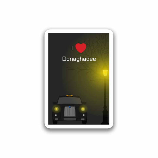 Donaghadee United Kingdom Taxi Black Sticker & Magnet