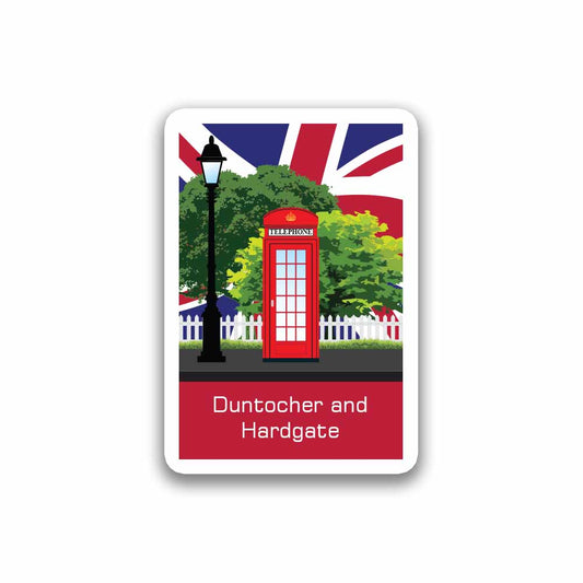 Duntocher and Hardgate Town United Kingdom Red Telephone Sticker & Magnet