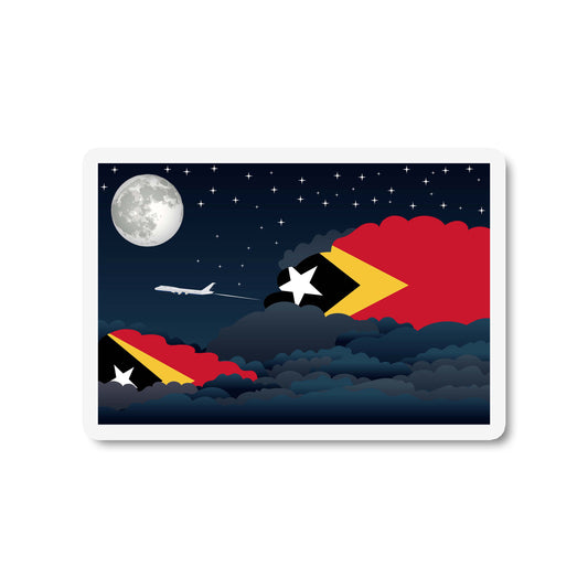 East Timor Airplane Night Clouds Sticker & Magnet