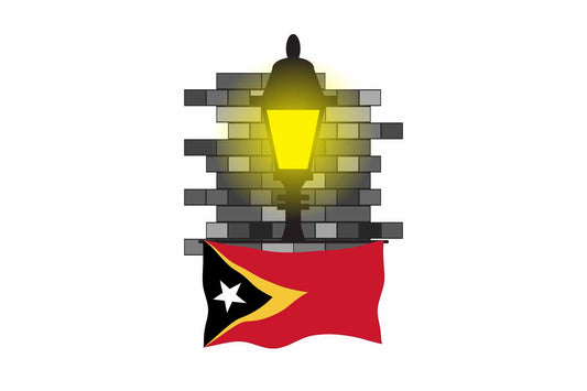 East Timor Town Street Lamp Bricks Sticker & Magnet
