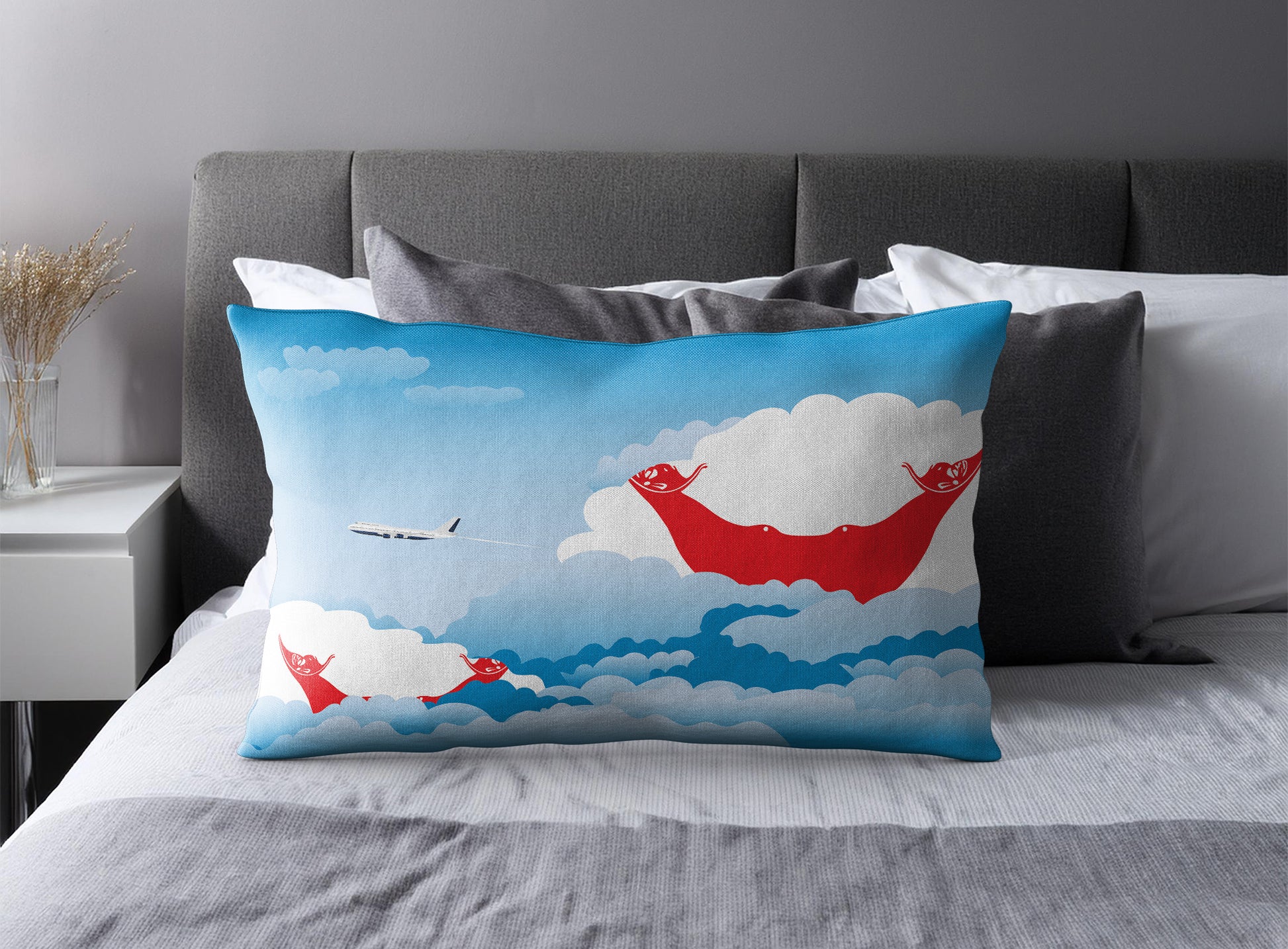 Easter Island Rapa Nui World Airplane Day Clouds Square & Rectangle Pillow Cases | Aviation Decorative Pillow Covers