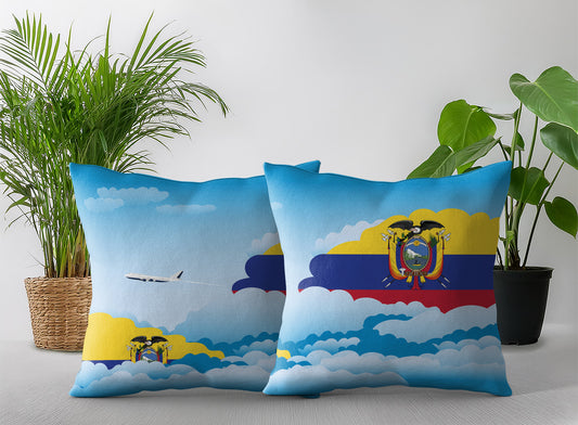 Ecuador World Airplane Day Clouds Square & Rectangle Pillow Cases | Aviation Decorative Pillow Covers
