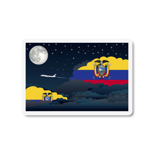 Ecuador Airplane Night Clouds Sticker & Magnet