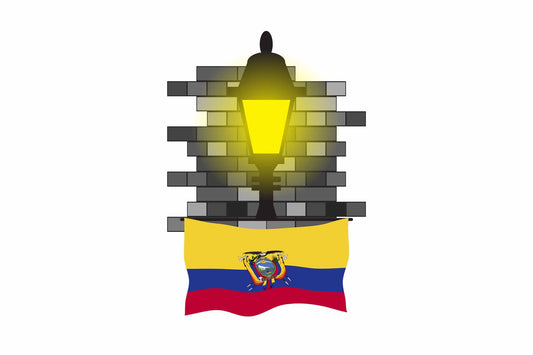 Ecuador Town Street Lamp Bricks Sticker & Magnet
