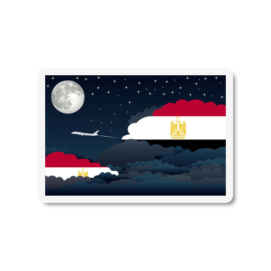 Egypt Airplane Night Clouds Sticker & Magnet