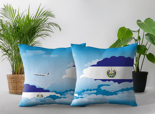El Salvador World Airplane Day Clouds Square & Rectangle Pillow Cases | Aviation Decorative Pillow Covers