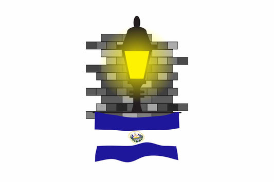 El Salvador Town Street Lamp Bricks Sticker & Magnet