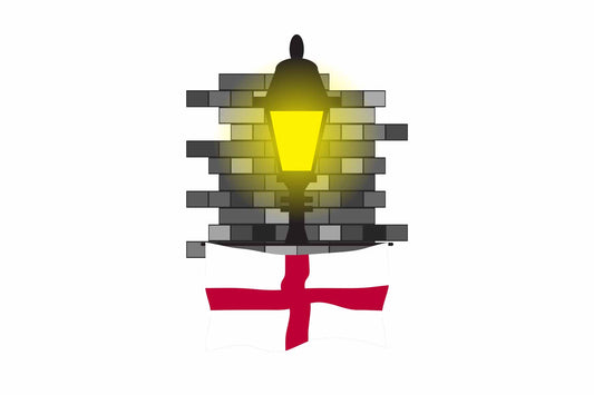 England Town Street Lamp Bricks Sticker & Magnet