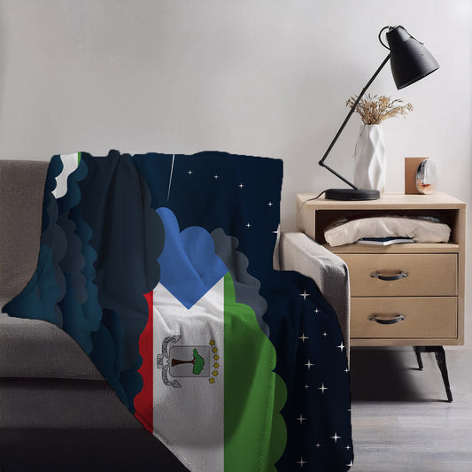 Equatorial Guinea Night Clouds Blankets & Throws | Premium Soft Blankets | City Posters Plus