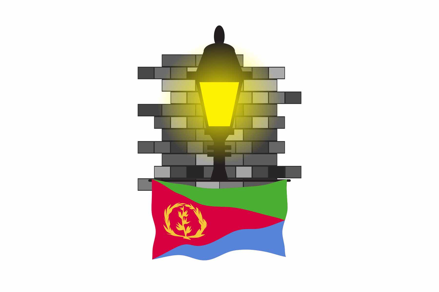 Eritrea Town Street Lamp Bricks Sticker & Magnet