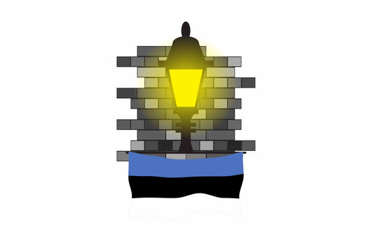 Estonia Town Street Lamp Bricks Sticker & Magnet