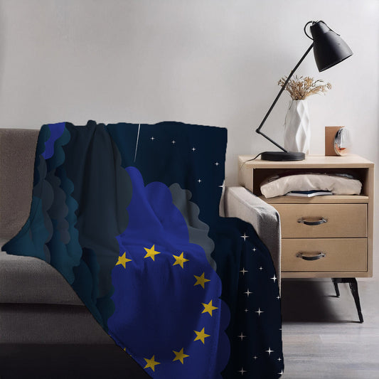 European Union Night Clouds Blankets & Throws | Premium Soft Blankets | City Posters Plus