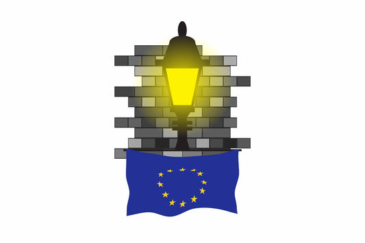 European Union Town Street Lamp Bricks Sticker & Magnet