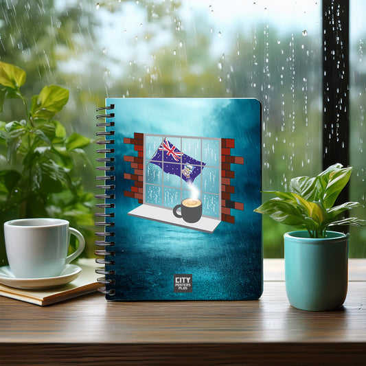 Falkland Islands Coffee Rain Notebook
