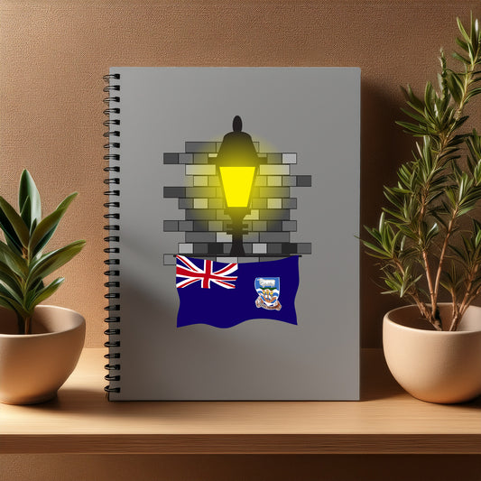 Falkland Islands  Street Lamp Bricks Notebook