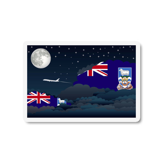 Falkland Islands Airplane Night Clouds Sticker & Magnet