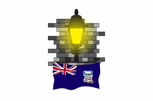 Falkland Islands Town Street Lamp Bricks Sticker & Magnet