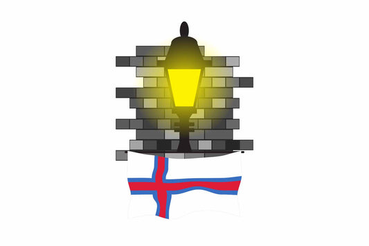 Faroe Islands Town Street Lamp Bricks Sticker & Magnet