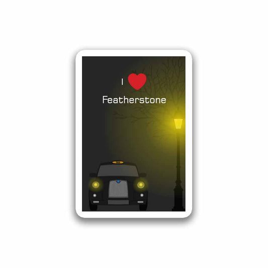 Featherstone United Kingdom Taxi Black Sticker & Magnet