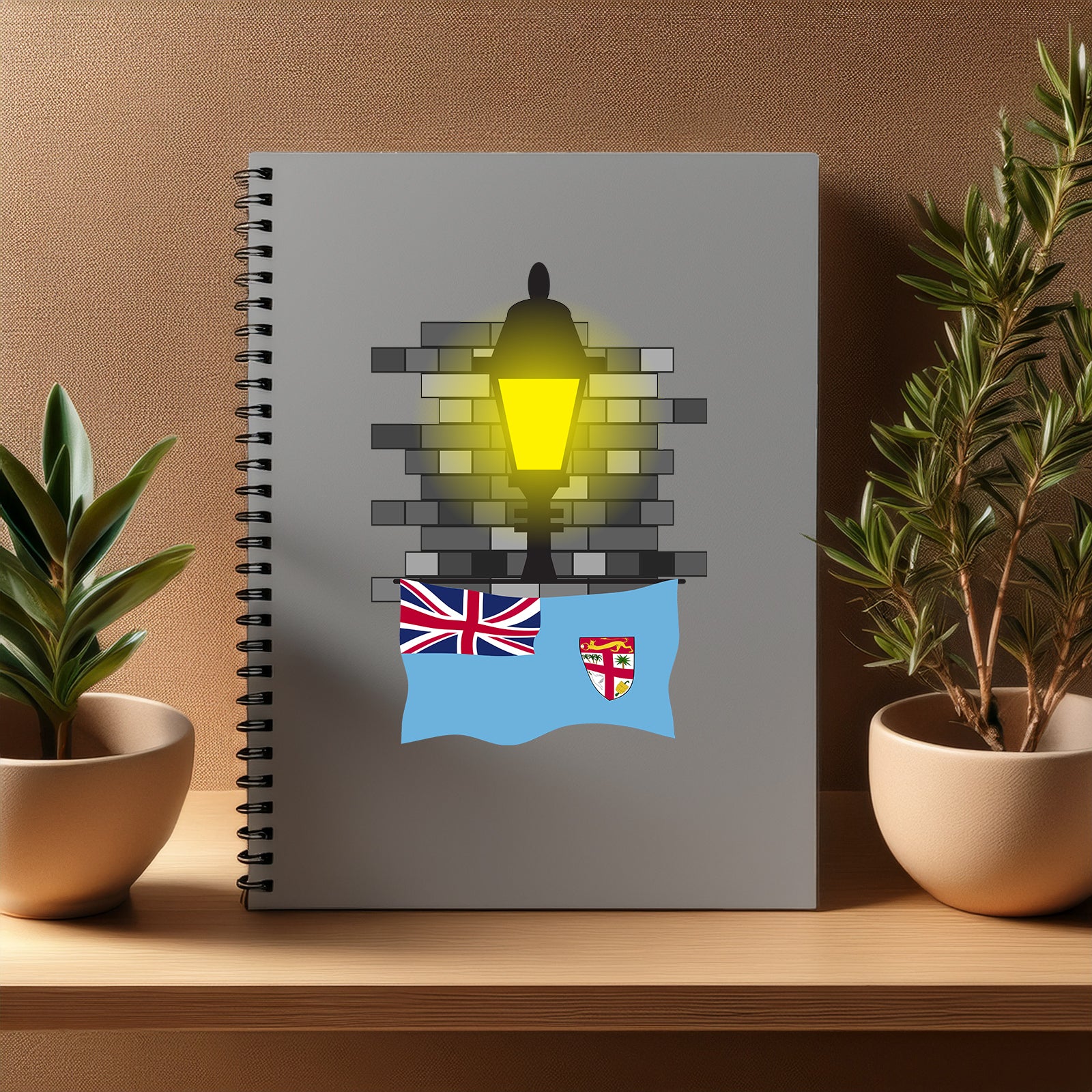 Fiji  Street Lamp Bricks Notebook