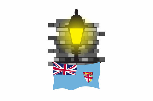 Fiji Town Street Lamp Bricks Sticker & Magnet