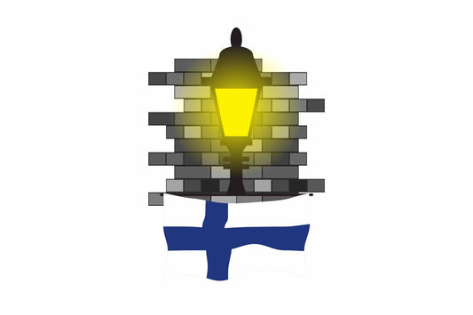 Finland Town Street Lamp Bricks Sticker & Magnet
