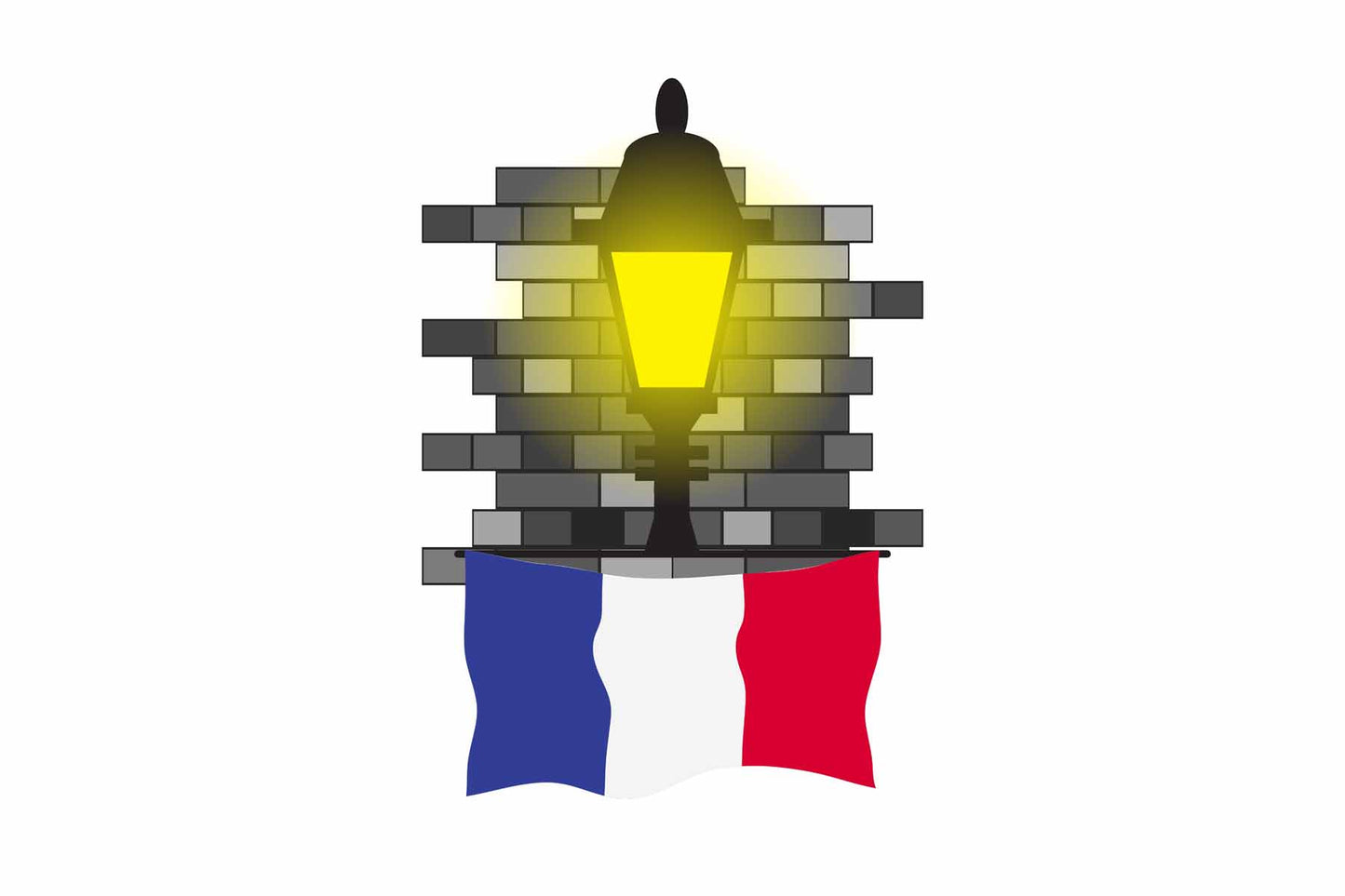 France Town Street Lamp Bricks Sticker & Magnet