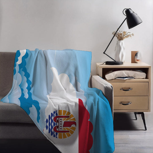 French Polynesia Day Clouds Blankets & Throws | Soft Premium Blankets | City Posters Plus