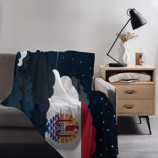 French Polynesia Night Clouds Blankets & Throws | Premium Soft Blankets | City Posters Plus