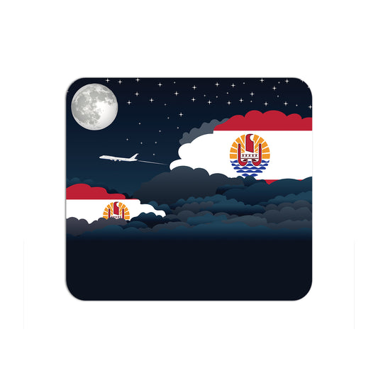 French Polynesia Airplane Airport Flight Night Clouds Mousepad 