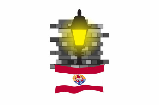 French Polynesia Town Street Lamp Bricks Sticker & Magnet