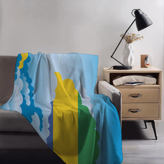 Gabon Day Clouds Blankets & Throws | Soft Premium Blankets | City Posters Plus