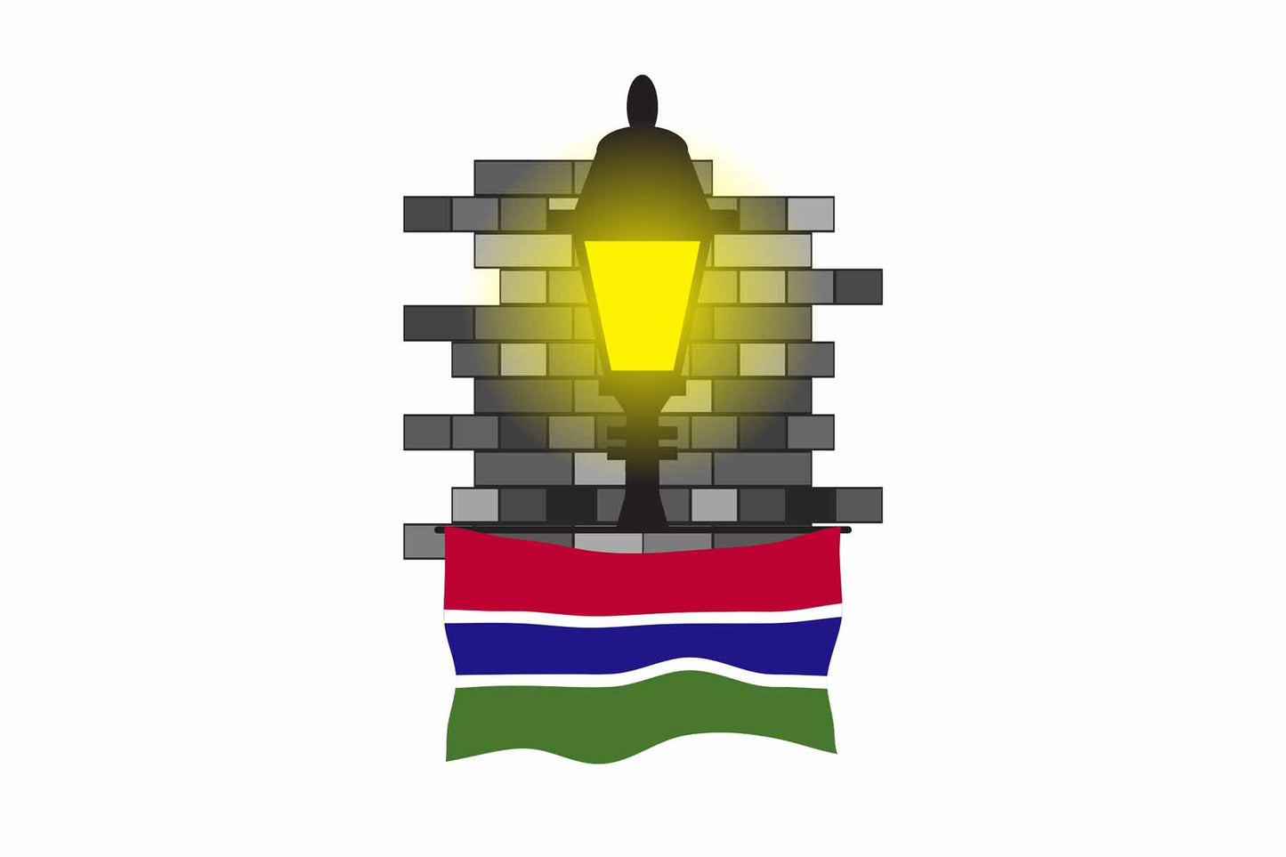 Gambia Town Street Lamp Bricks Sticker & Magnet