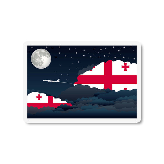 Georgia Airplane Night Clouds Sticker & Magnet