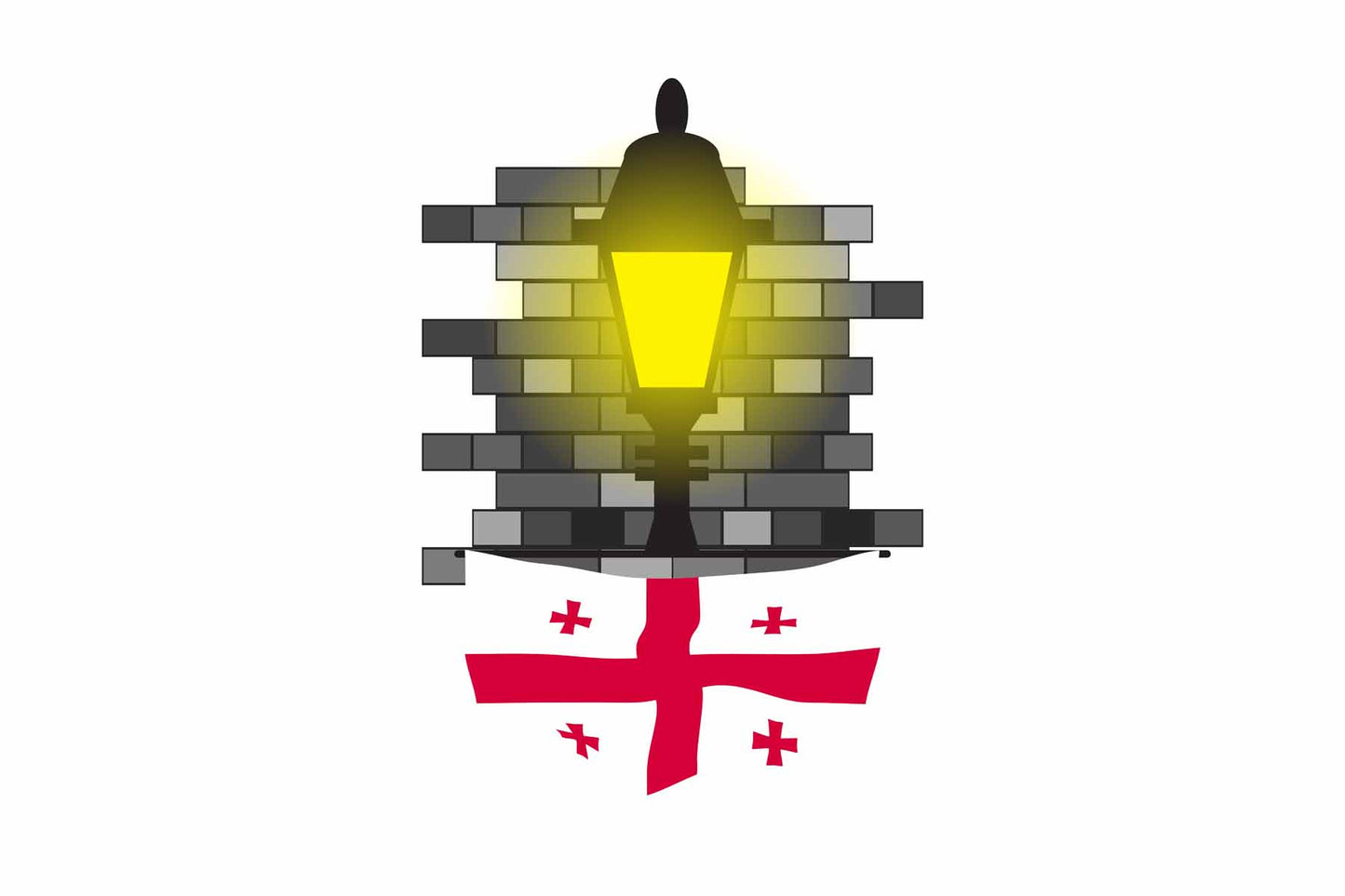 Georgia Town Street Lamp Bricks Sticker & Magnet