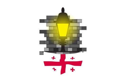 Georgia Town Street Lamp Bricks Sticker & Magnet