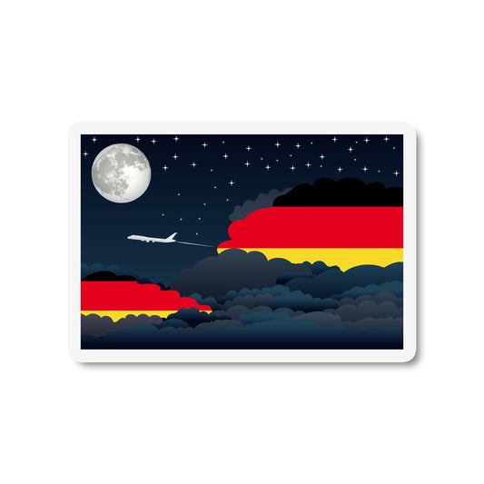 Germany Airplane Night Clouds Sticker & Magnet