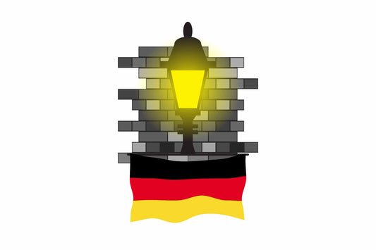 Germany Town Street Lamp Bricks Sticker & Magnet