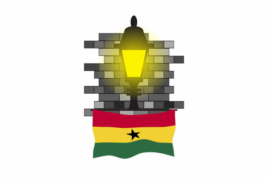 Ghana Town Street Lamp Bricks Sticker & Magnet