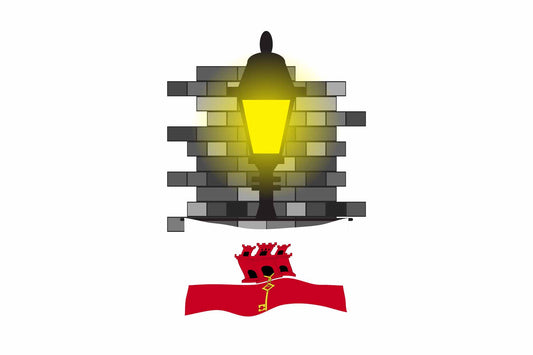 Gibraltar Town Street Lamp Bricks Sticker & Magnet