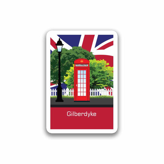 Gilberdyke Town United Kingdom Red Telephone Sticker & Magnet