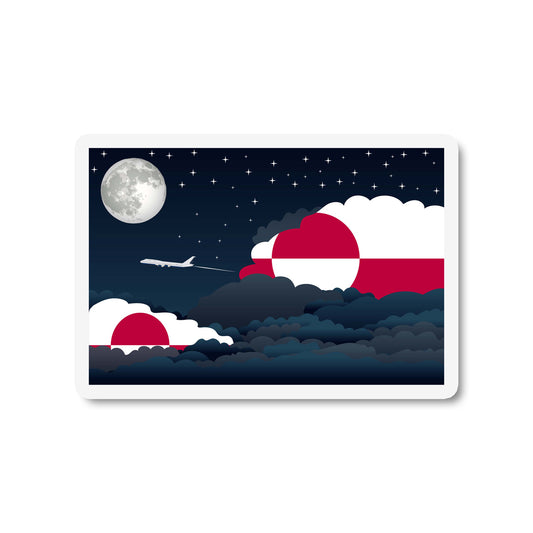 Greenland Airplane Night Clouds Sticker & Magnet