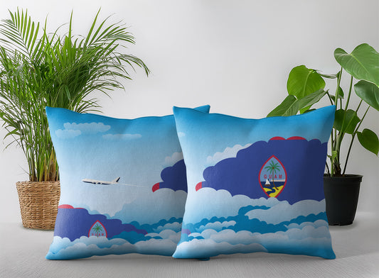 Guam World Airplane Day Clouds Square & Rectangle Pillow Cases | Aviation Decorative Pillow Covers