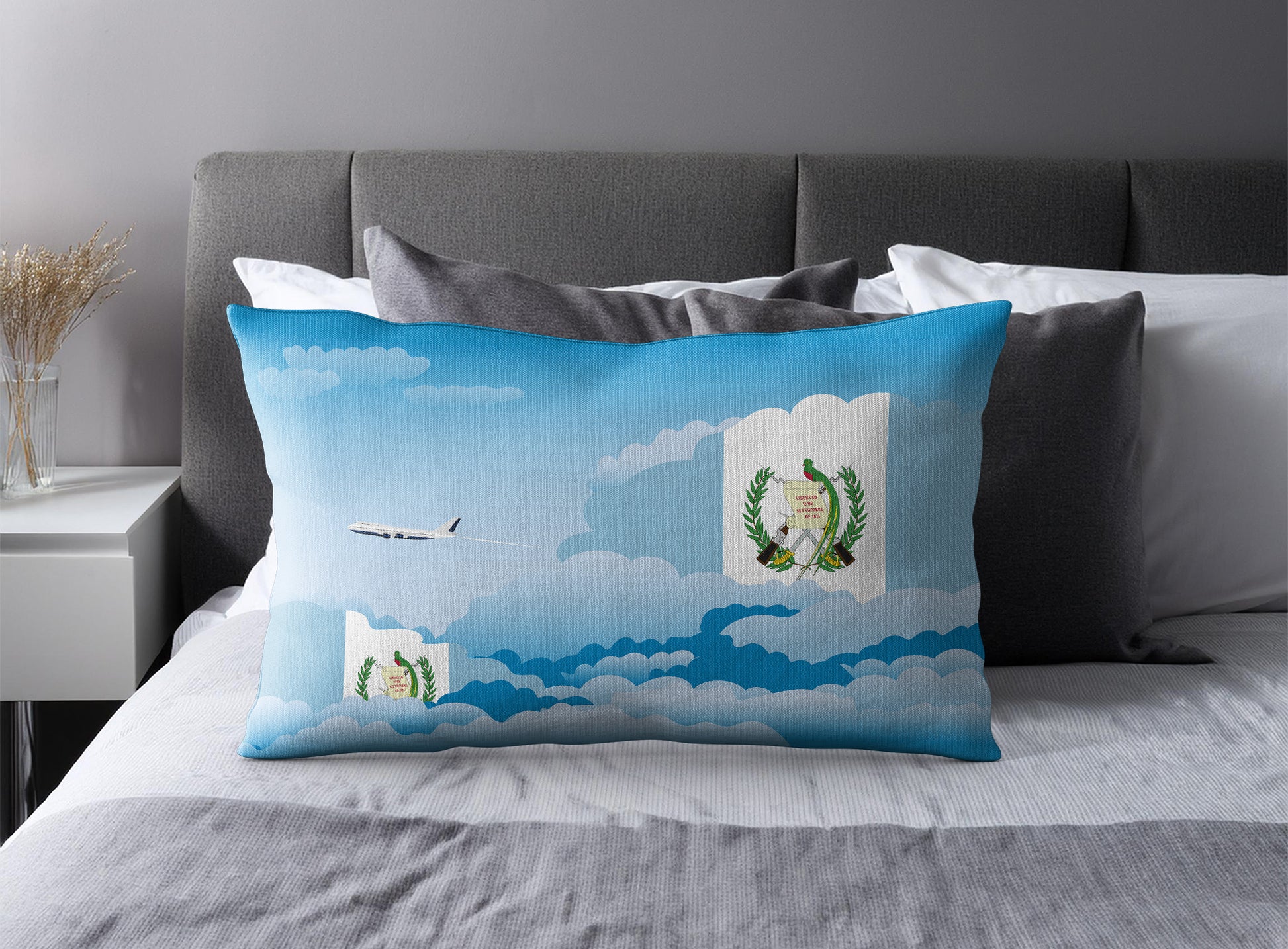 Guatemala World Airplane Day Clouds Square & Rectangle Pillow Cases | Aviation Decorative Pillow Covers